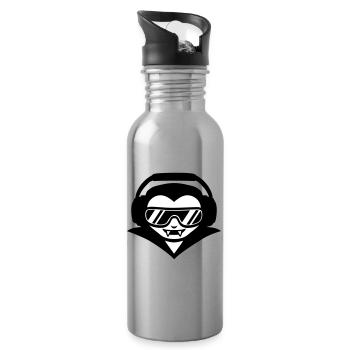 Vampir DJ mit Kopfhörern und Sonnenbrille - Trinkflasche mit integriertem Trinkhalm - Lightsilver - Rechts