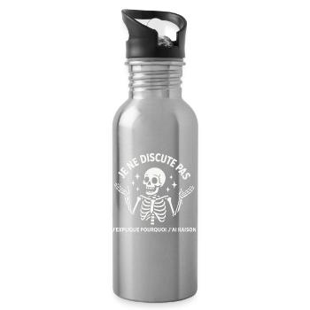 Ich streite nicht, ich erkläre, warum ich Recht habe - Trinkflasche mit integriertem Trinkhalm - Lightsilver - Rechts
