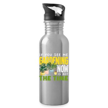 Garden & Plant Lovers Gifts - Water bottle with straw - silver - Right