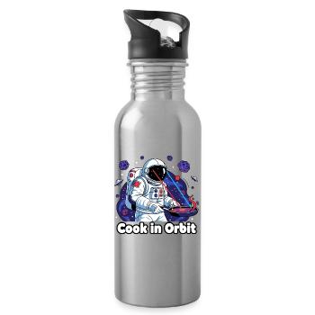 Koch im Orbit Astronaut - Trinkflasche mit integriertem Trinkhalm - Lightsilver - Rechts