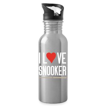 I Love Snooker - Water bottle with straw - silver - Right