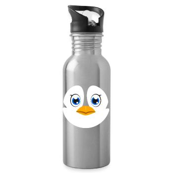 Dabbing Unicorn Hunter Camo Archer Bow Hunter - Water bottle with straw - silver - Right