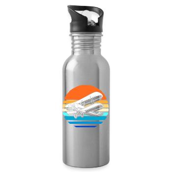 Model Airplane Model Airplane - Water bottle with straw - silver - Right
