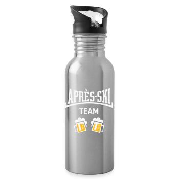 Après-Ski Team (Bier Apres Ski Konkav / NEG 2C) - Trinkflasche mit integriertem Trinkhalm - Lightsilver - Rechts