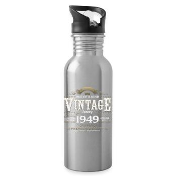 77e anniversaire Millésime janvier 1949 - Gourde avec paille intégrée - argent clair - Droite