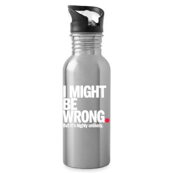 Might Be Wrong But Highly Unlikely Besserwisser - Trinkflasche mit integriertem Trinkhalm - Lightsilver - Rechts