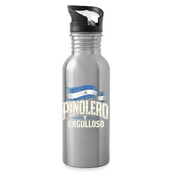 Nicaragua Nicaragisch Pinolero Y Orgulloso - Trinkflasche mit integriertem Trinkhalm - Lightsilver - Rechts