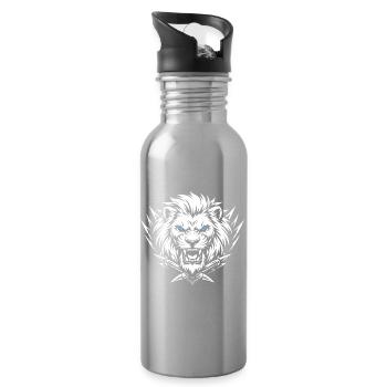 Lion Head Lion - Gourde avec paille intégrée - argent clair - Droite