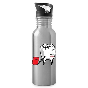 Tooth Boxer Knockout - Water bottle with straw - silver - Right
