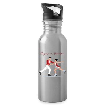 Figure Skating: Elegance in Perfection - Water bottle with straw - silver - Right