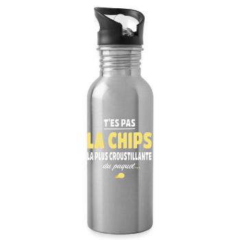 T'es pas la chips la plus croustillante - Gourde avec paille intégrée - argent clair - Droite