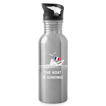 Das Boot sinkt! (Frankreich / NEG) - Trinkflasche mit integriertem Trinkhalm - Lightsilver - Rechts
