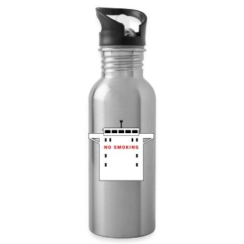 NO SMOKING - No Smoking Explosion Ship Safety - Water bottle with straw - silver - Right