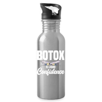 Kosmetische Pfleger-Botox ist flüssiges Vertrauen - Trinkflasche mit integriertem Trinkhalm - Lightsilver - Rechts