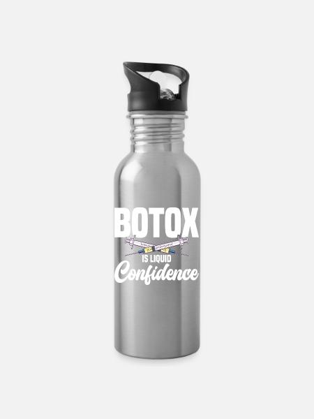 Kosmetische Pfleger-Botox ist flüssiges Vertrauen - Trinkflasche mit integriertem Trinkhalm - Lightsilver