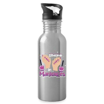 Nail Designer Nail Designer Cosmetics Nail Salon - Water bottle with straw - silver - Right