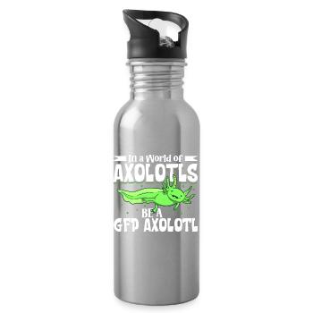 Be a GFP Axolotl - Water bottle with straw - silver - Right