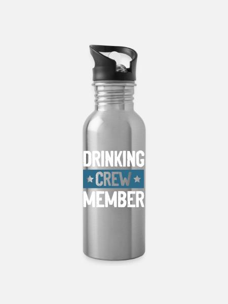 Drinking Crew - Trinkflasche mit integriertem Trinkhalm - Lightsilver