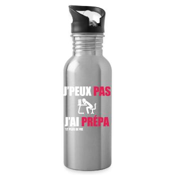 J'peux pas j'ai prépa - Gourde avec paille intégrée - argent clair - Droite