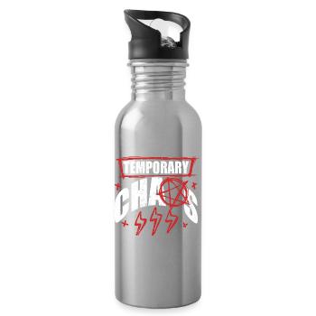 Punk For A Day Temporary Chaos - Water bottle with straw - silver - Right