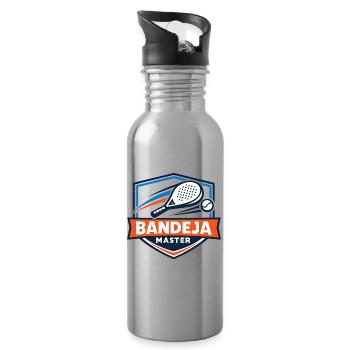 Bandeja Master Tennis Logo - Trinkflasche mit integriertem Trinkhalm - Lightsilver - Rechts