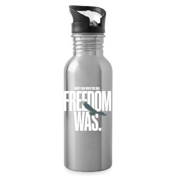 Money Goal Freedom Mindset Entrepreneur Freedom - Water bottle with straw - silver - Right