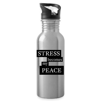 Stress Becomes My Peace - Trinkflasche mit integriertem Trinkhalm - Lightsilver - Rechts