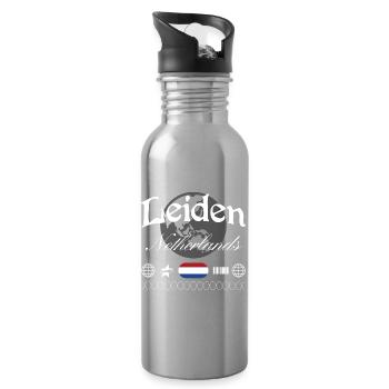 Leiden Niederlande Streetwear Reise Souvenir - Trinkflasche mit integriertem Trinkhalm - Lightsilver - Rechts
