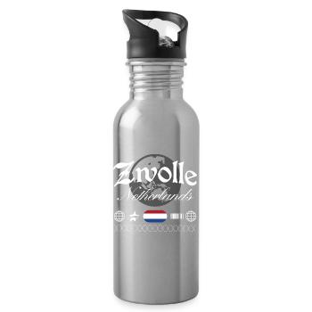 Zwolle Niederlande Streetwear Reise Souvenir - Trinkflasche mit integriertem Trinkhalm - Lightsilver - Rechts