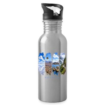 Bolivia Holidays Travel – Andes Culture & Nature - Water bottle with straw - silver - Right