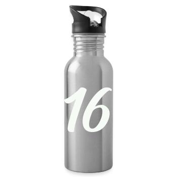 16- - Gourde avec paille intégrée - argent clair - Droite