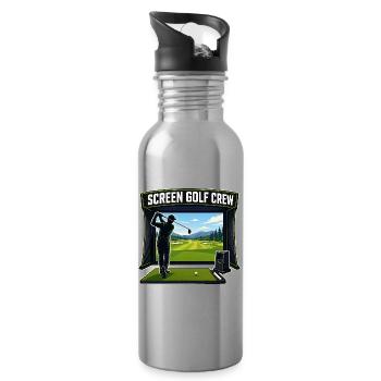 SCREEN GOLF CREW - Trinkflasche mit integriertem Trinkhalm - Lightsilver - Rechts