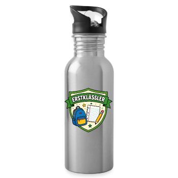 Erstklässler Schulstart Shield - Trinkflasche mit integriertem Trinkhalm - Lightsilver - Rechts