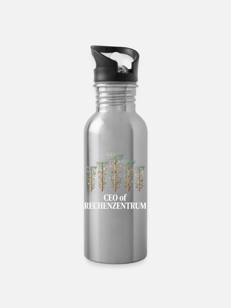 Rechenzentrum - Trinkflasche mit integriertem Trinkhalm - Lightsilver