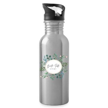 Beste Tante auf der Welt - Trinkflasche mit integriertem Trinkhalm - Lightsilver - Rechts