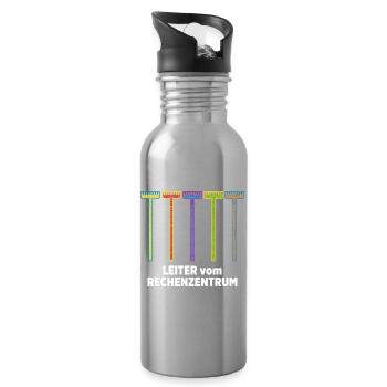 Programmierer Nerd computer HTML - Trinkflasche mit integriertem Trinkhalm - Lightsilver - Rechts