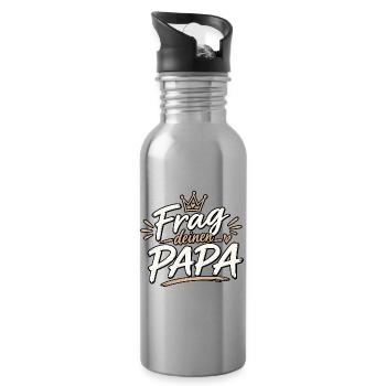 Mama -Lustiges Geschenk- - Trinkflasche mit integriertem Trinkhalm - Lightsilver - Rechts