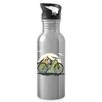 Mountain bike lovers - Water bottle with straw - silver - Right