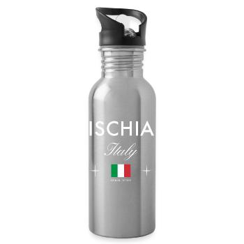 Ischia Italien Koordinaten Reise Souvenir - Trinkflasche mit integriertem Trinkhalm - Lightsilver - Rechts