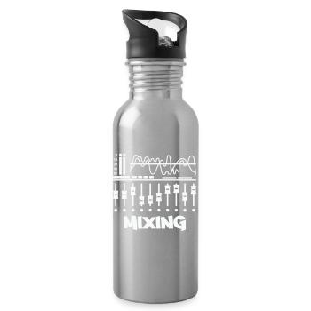 Mixing Studio Vibes - Trinkflasche mit integriertem Trinkhalm - Lightsilver - Rechts