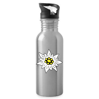 edelweiss - Water bottle with straw - silver - Right