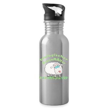 Schaf = biologischer Rasenmäher - Trinkflasche mit integriertem Trinkhalm - Lightsilver - Rechts