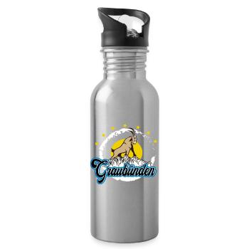 Graubünden Steinbock Summit - Trinkflasche mit integriertem Trinkhalm - Lightsilver - Rechts