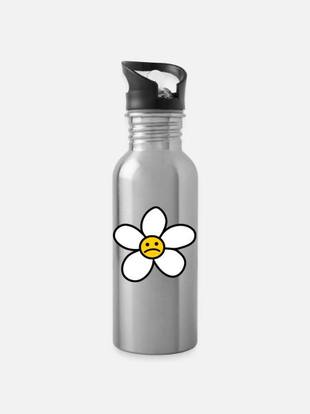 smile more - Water bottle with straw - silver
