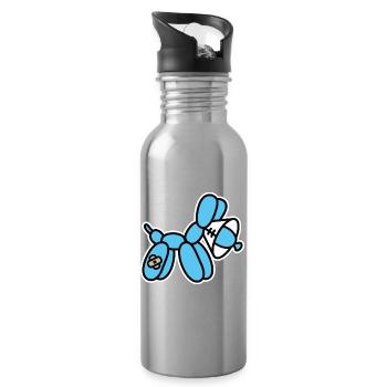 Balloon Artist Funny Balloon Animal Dog Neck Collar - Water bottle with straw - silver - Right