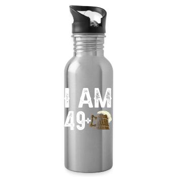 Ich bin 49 plus Geburtstag Bier T-Shirt - Trinkflasche mit integriertem Trinkhalm - Lightsilver - Rechts