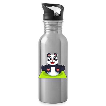 Panda Yoga Fitness Gymnastik - Trinkflasche mit integriertem Trinkhalm - Lightsilver - Rechts
