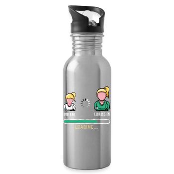 Chargement Interne Médecin Humour Futur Chirurgien - Gourde avec paille intégrée - argent clair - Droite