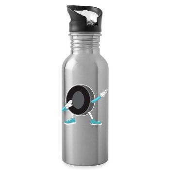 Eishockey - Water bottle with straw - silver - Right