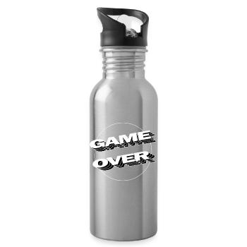 GAME OVER - Trinkflasche mit integriertem Trinkhalm - Lightsilver - Rechts